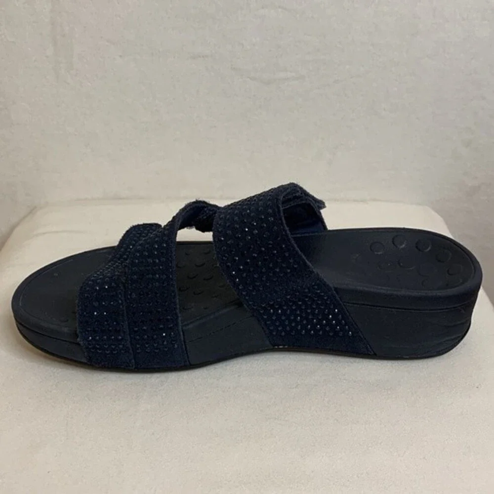 Vionic Black Sparkle Slide Sandals